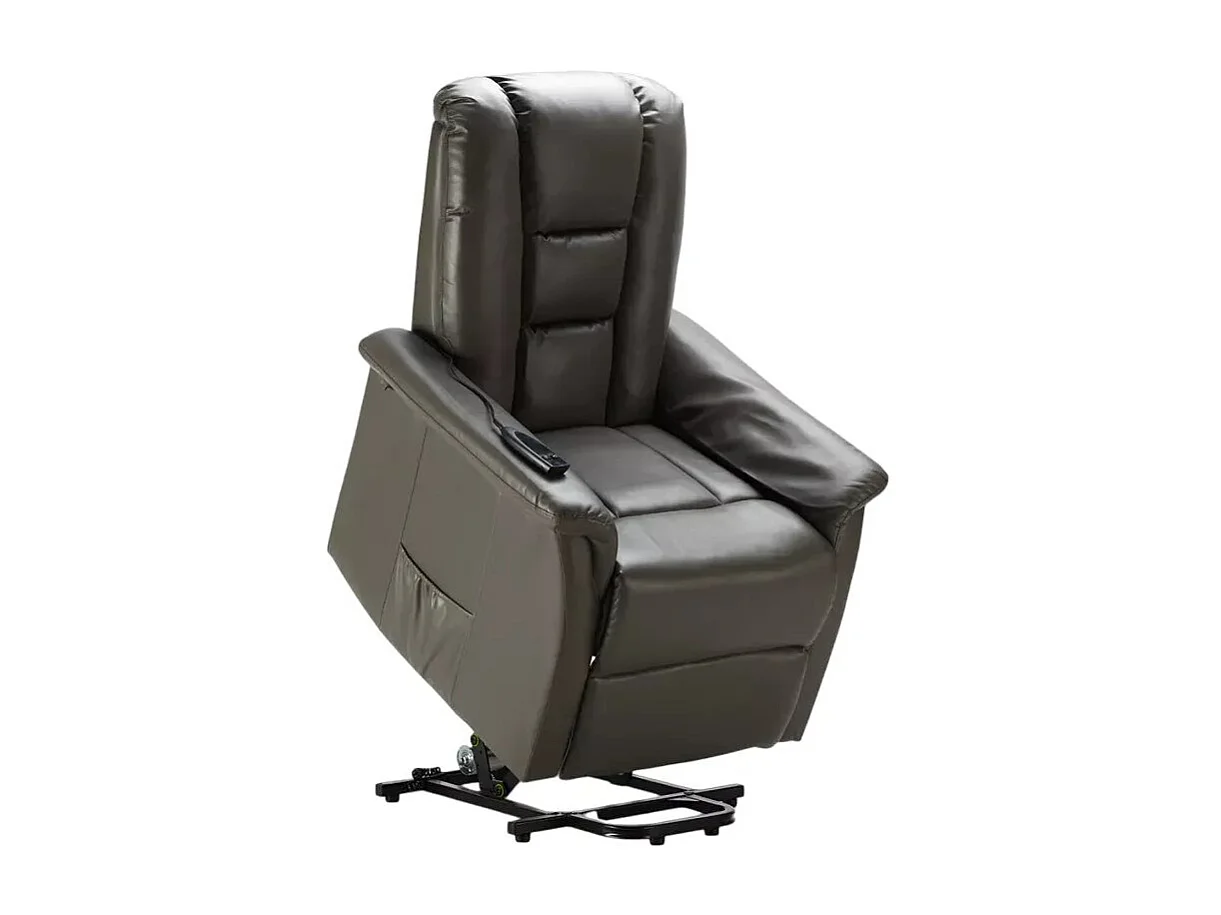 Fernsehsessel Relaxsessel elektrisch aus Kunstleder mit Aufstehhilfe Joanna Fix - Grau