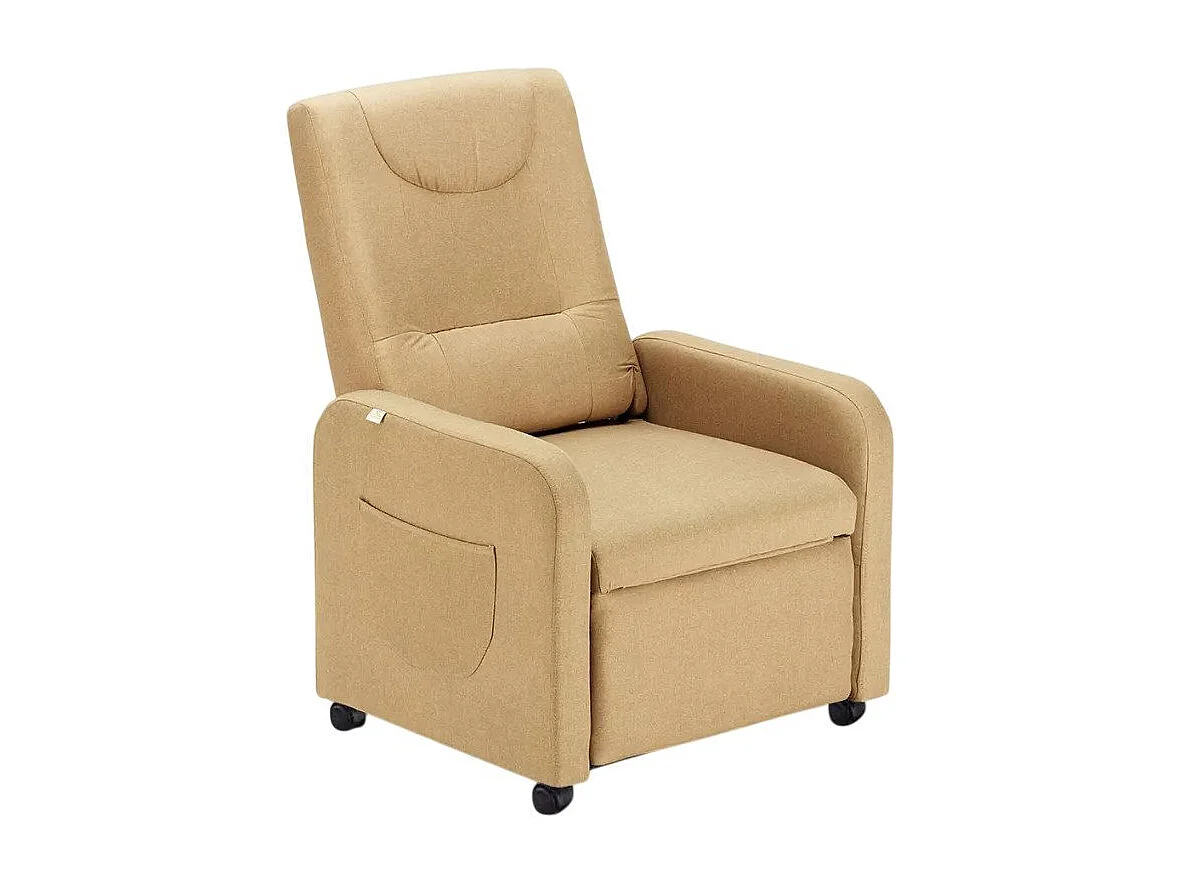 Poltrona reclinabile in tessuto con ruote e poggiapiedi Altair