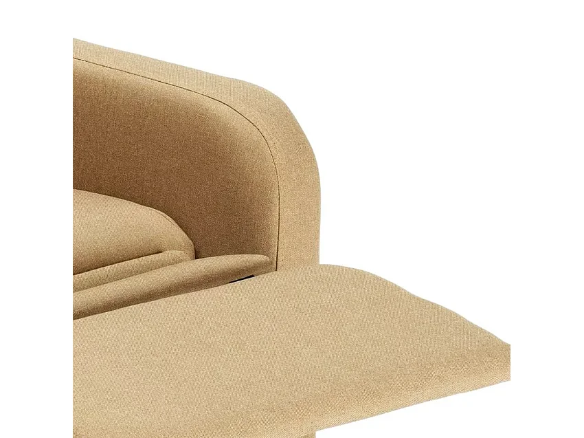 Entspannender Liegesessel Fernsehsessel 4 Räder mit Fußstütze in schönem Stoff - Beige