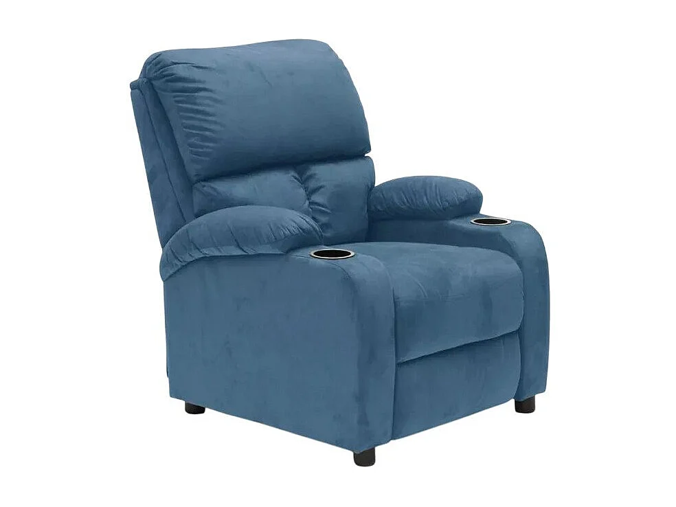 Sillón relajante reclinable reposapiés portaobjetos Laura Light - Azul