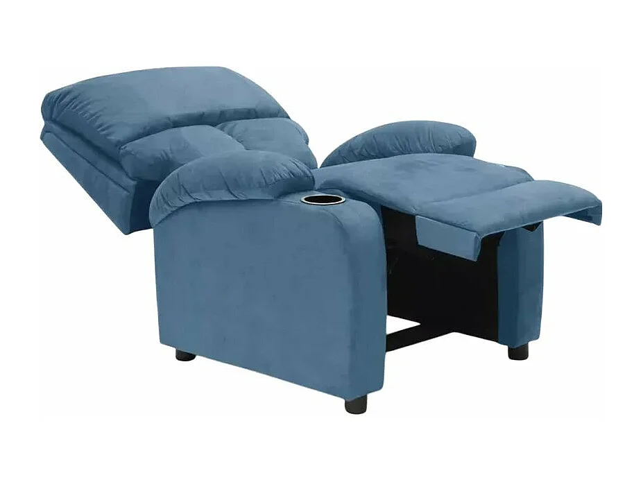Sillón relajante reclinable reposapiés portaobjetos Laura Light - Azul