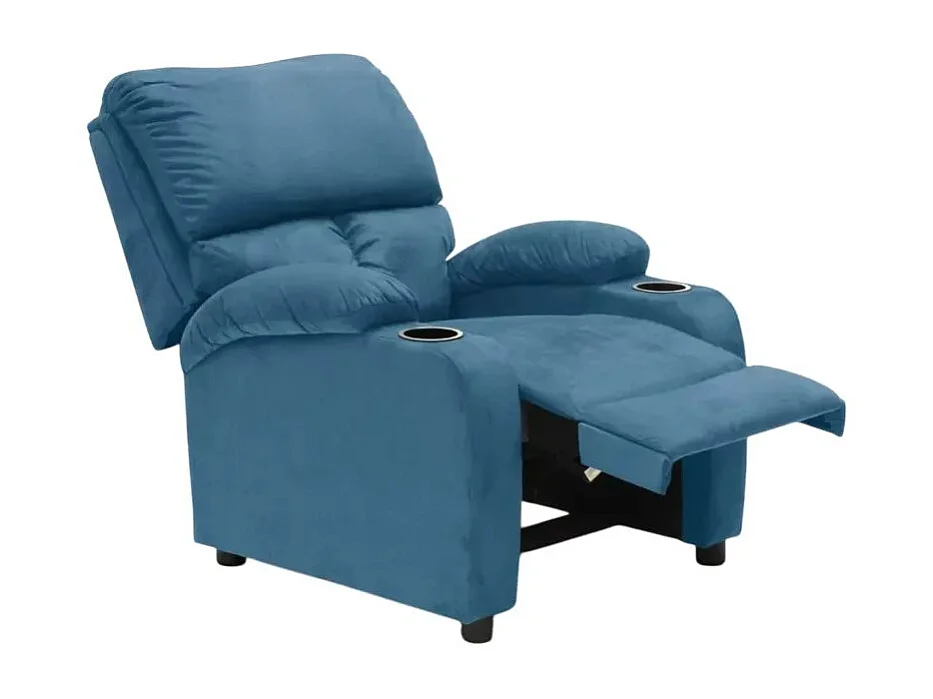 Sillón relajante reclinable reposapiés portaobjetos Laura Light - Azul
