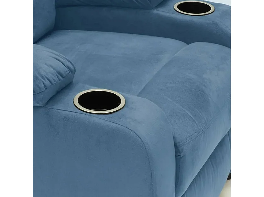 Sillón relajante reclinable reposapiés portaobjetos Laura Light - Azul
