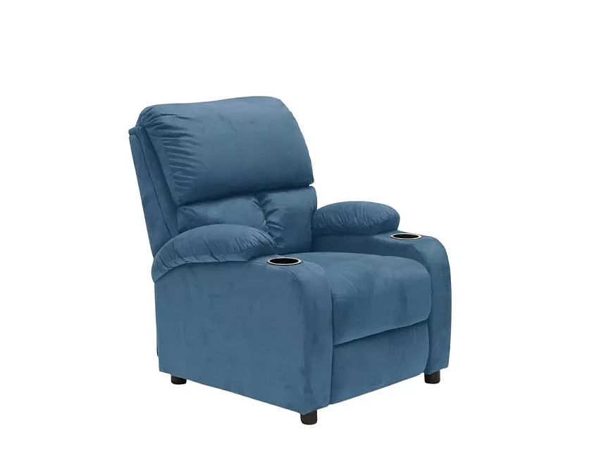 Sillón relajante reclinable reposapiés portaobjetos Laura Light - Azul