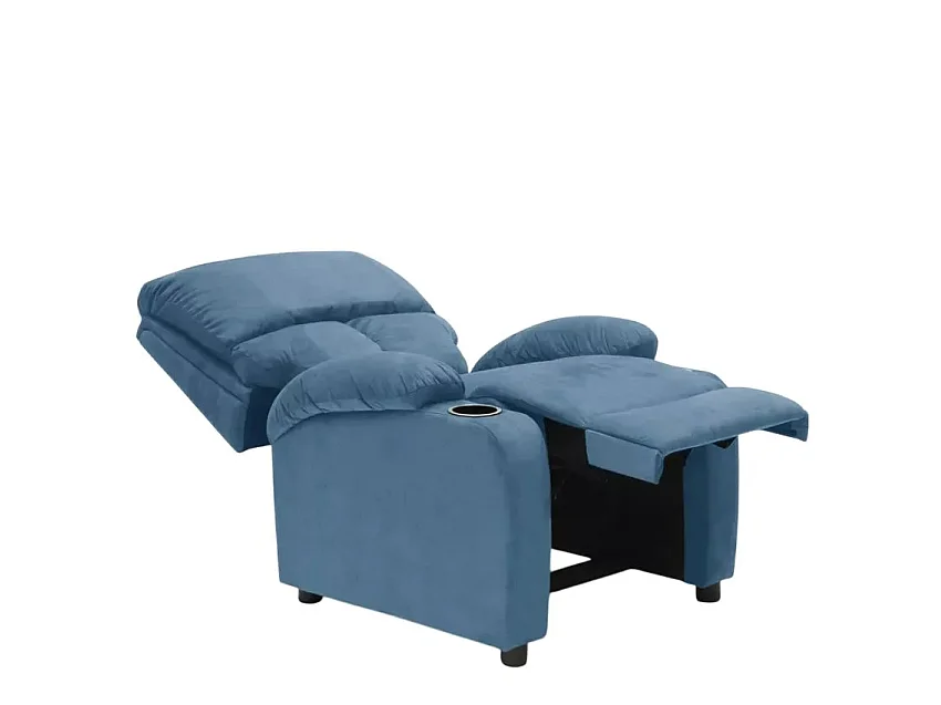 Sillón relajante reclinable reposapiés portaobjetos Laura Light - Azul