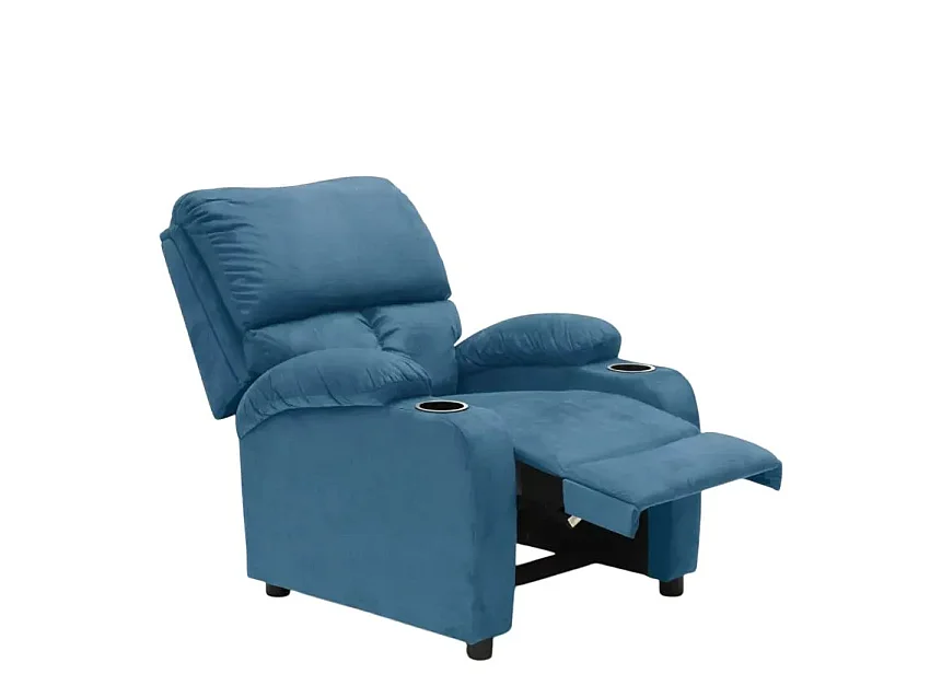 Sillón relajante reclinable reposapiés portaobjetos Laura Light - Azul