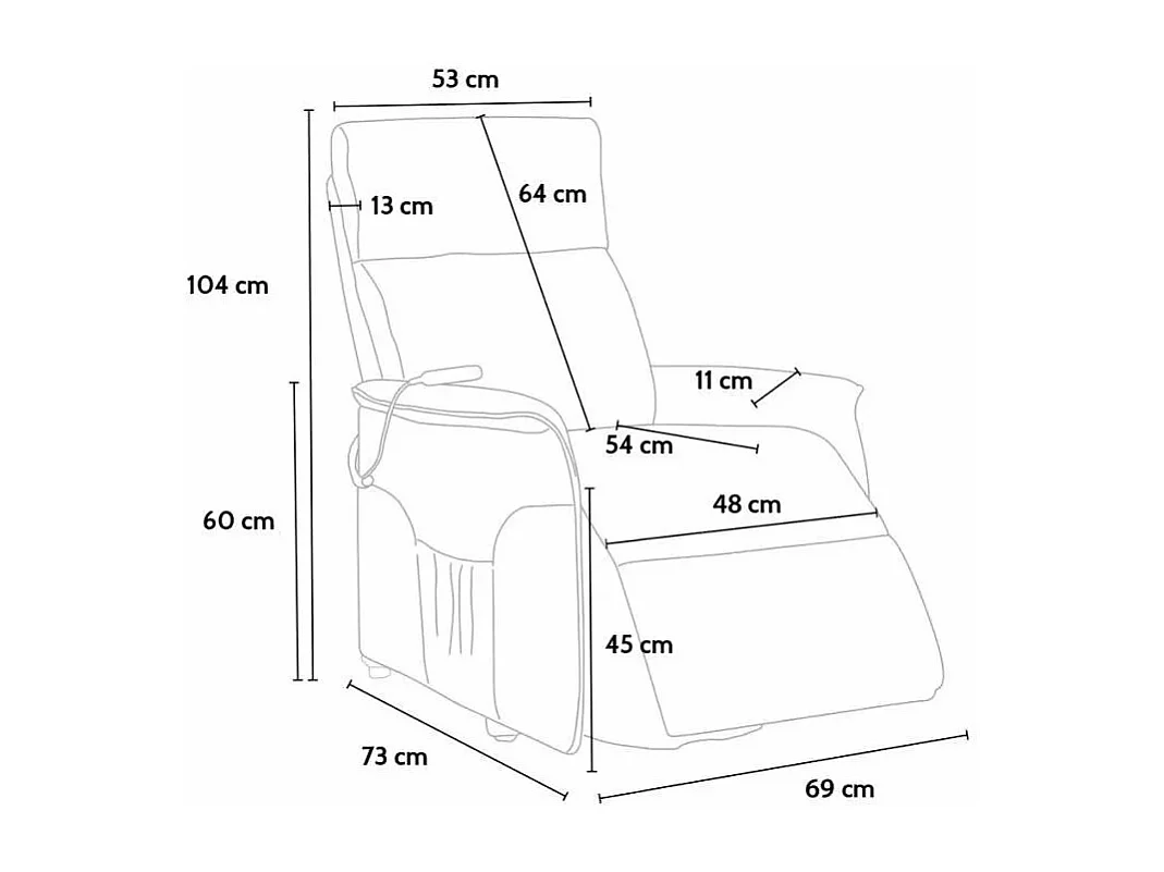 Fauteuil relax électrique avec lève-personne et roues arrière Nube