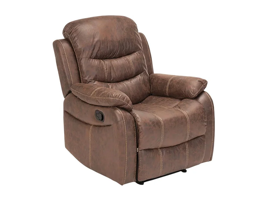 Sillón relax reclinable manual con reposapiés polipiel Panama - Marrón