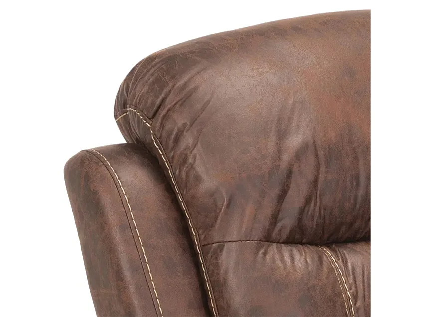 Sillón relax reclinable manual con reposapiés polipiel Panama - Marrón