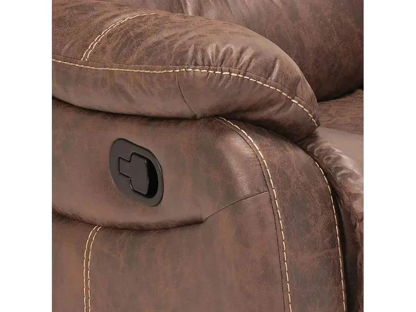 Sillón relax reclinable manual con reposapiés polipiel Panama - Marrón