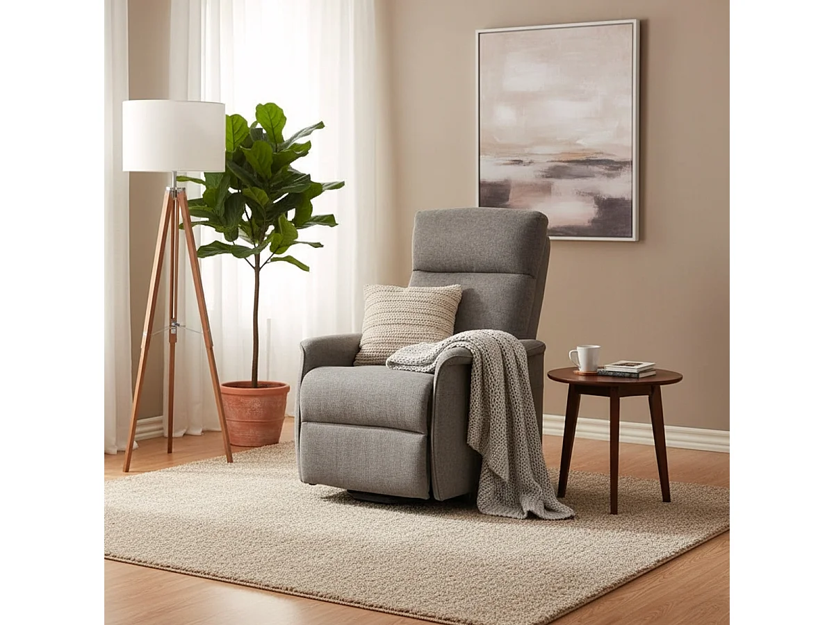 Sillón Relax Reclinable Eléctrico con Sistema Power-Lift Giorgia máximo confort y tecnología avanzada - Gris