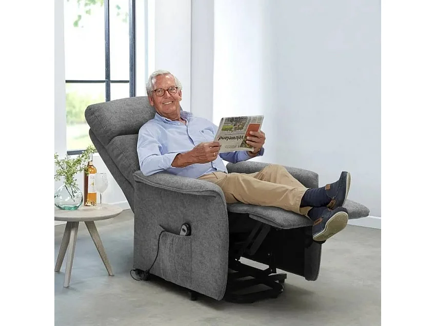 Sillón Relax Reclinable Eléctrico con Sistema Power-Lift Giorgia máximo confort y tecnología avanzada - Gris