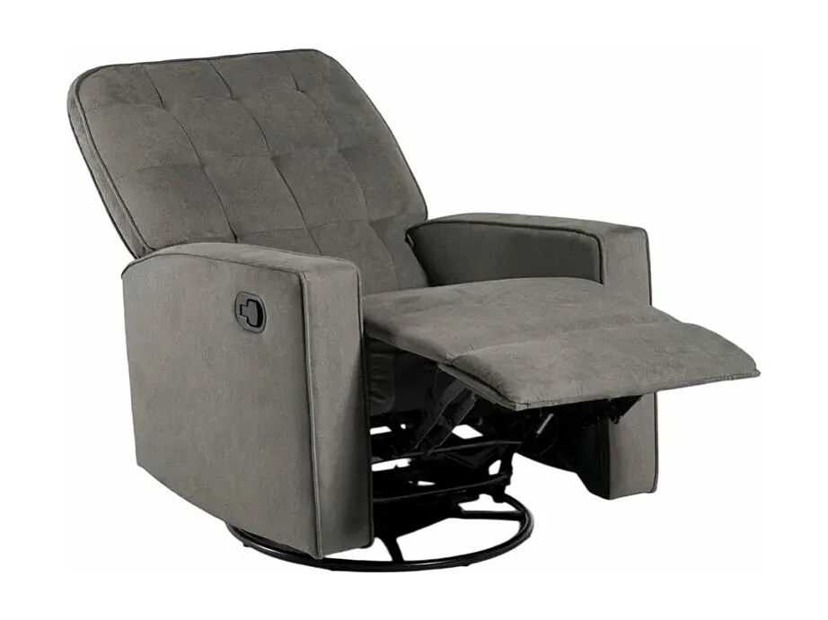 Entspannender Schaukelsessel mit 360° drehbarer Fußstütze Anita - Dunkel Grau