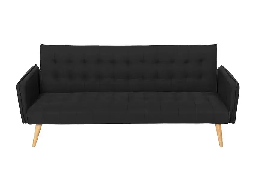 Sofá cama clic clac de 3 plazas en tejido, reclinable Malibu - Negro