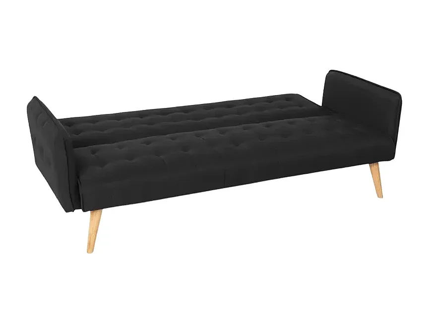 Sofá cama clic clac de 3 plazas en tejido, reclinable Malibu - Negro