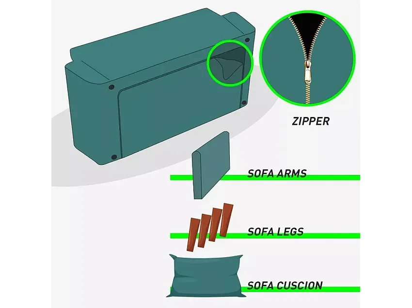Canapé 3 places convertible clic-clac en tissu inclinable Kauri