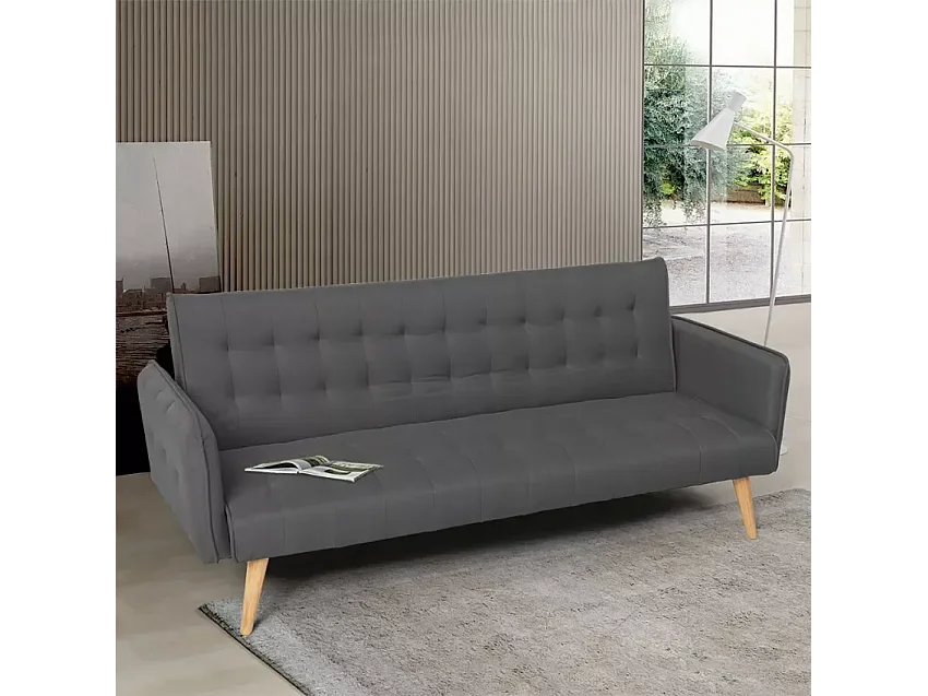 Malibu 3-Sitzer Clic Clac Schlafsofa im nordischen Design - Dunkel Grau