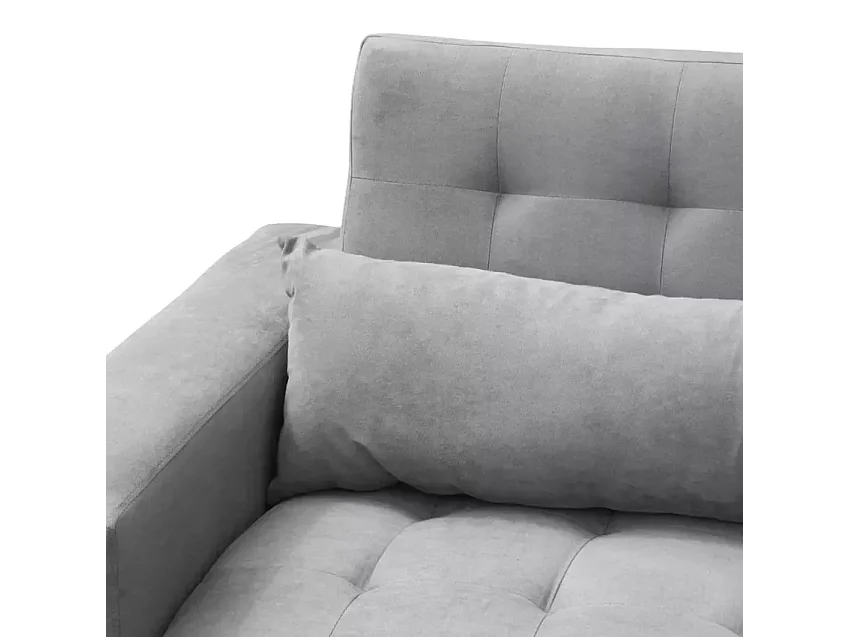 2 3-sitzige Schlafsofas mit verstellbarer Rückenlehne und Doppelkissen Quarzo Fertigbett - Grau