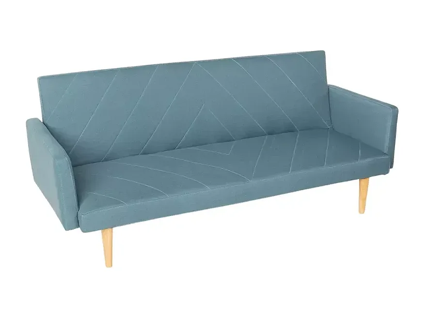 3-Sitzer-Click-Clac-Stoff-Liegesofa Nordic Design Perla - Blau