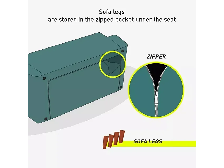 Merida Schlafsofa im Nordischen Design Schlafcouch Clic Clac 3-Sitzer aus Stoff - Braun