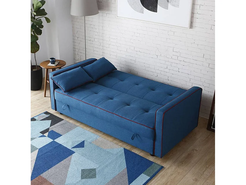 Divano letto 2 posti clic-clac tessuto contenitore 185 x 90 Roverella