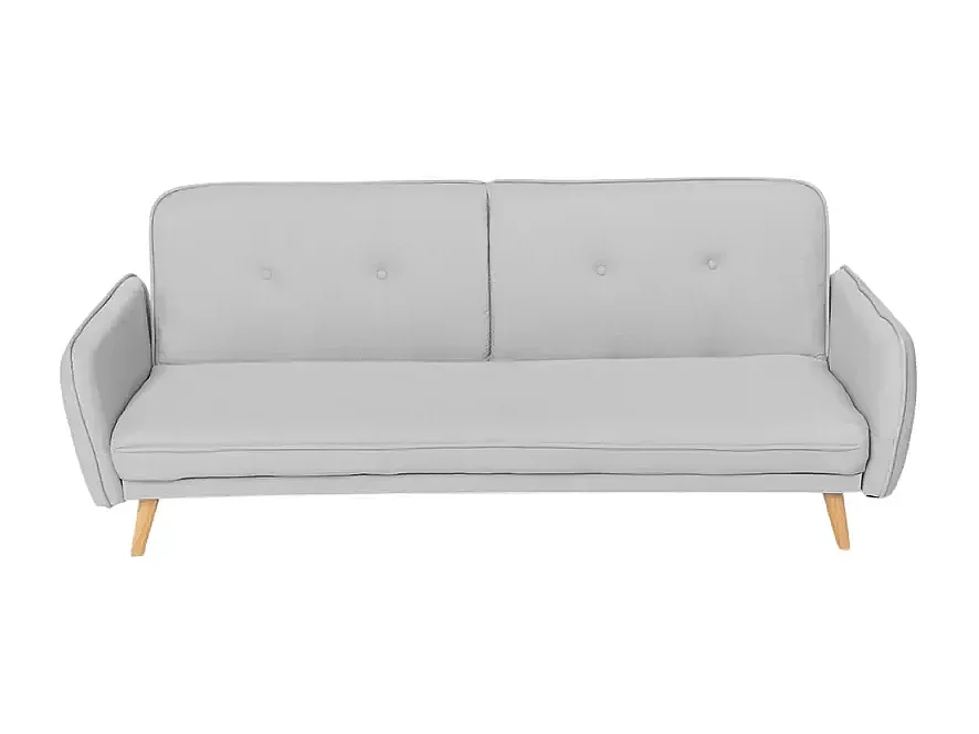 Merida Schlafsofa im Nordischen Design Schlafcouch Clic Clac 3-Sitzer aus Stoff - Grau