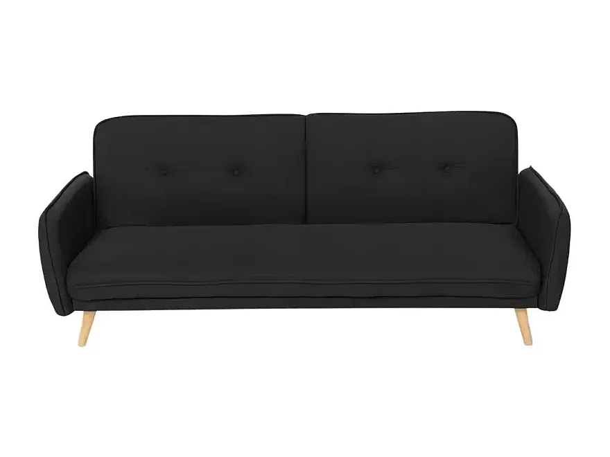 Merida Schlafsofa im Nordischen Design Schlafcouch Clic Clac 3-Sitzer aus Stoff - Schwarz