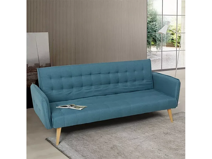 Malibu 3-Sitzer Clic Clac Schlafsofa im nordischen Design - Blau