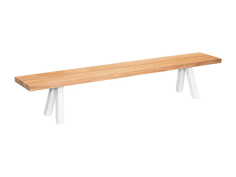 Banc de jardin en aluminium et teck recyclé 4 personnes