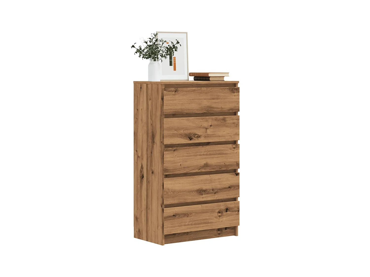 Cassettiera Rovere Artigianale 60x36x103cm in Legno Multistrato
