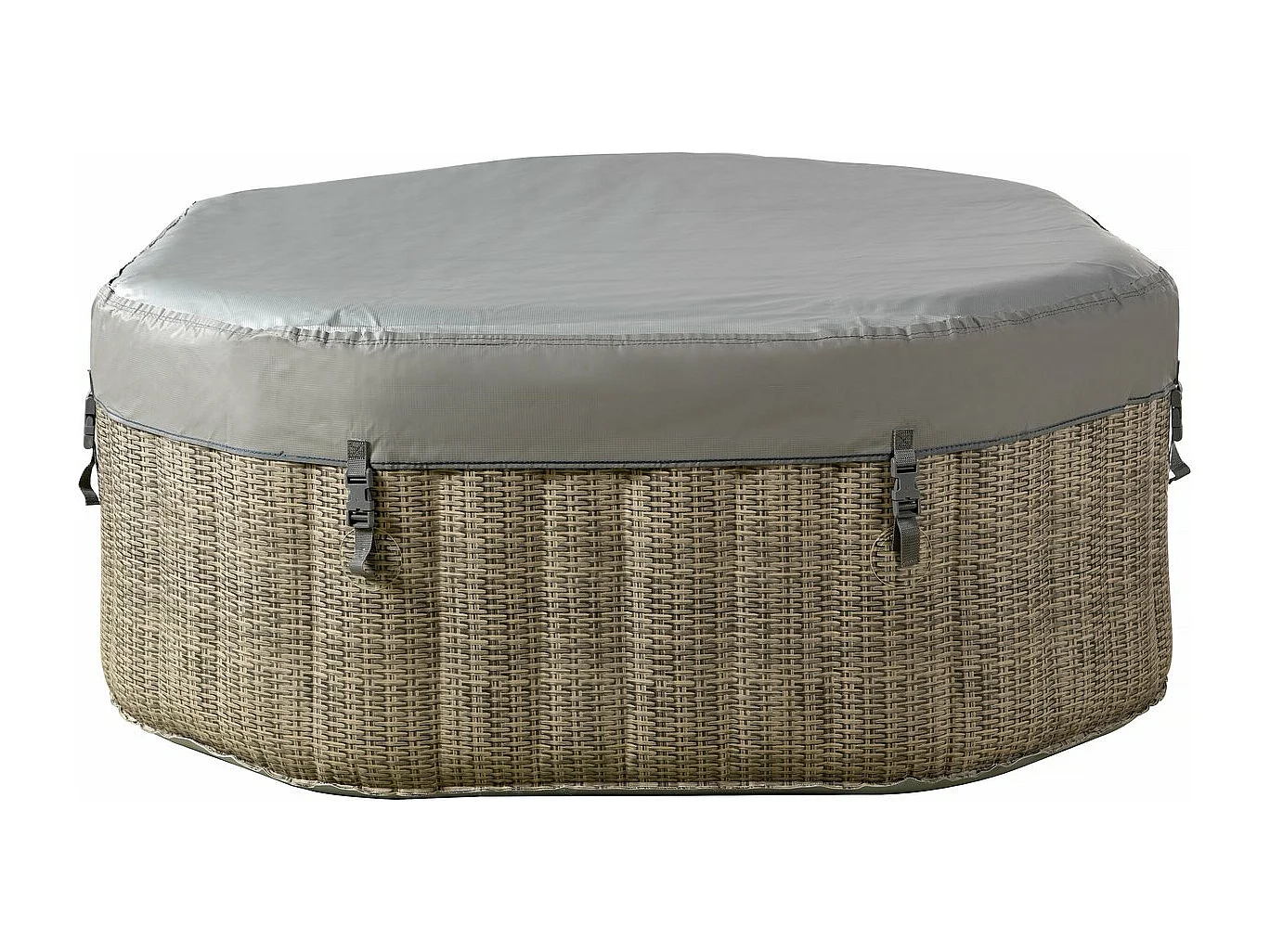 Aufblaser Whirlpool achteckig "Los Angeles" - 4 Personen - Hellgrau/Braun