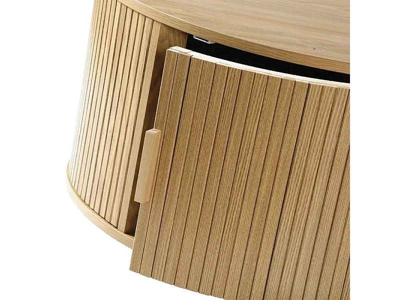 Table basse ronde avec rangement D75 cm - ERNEST