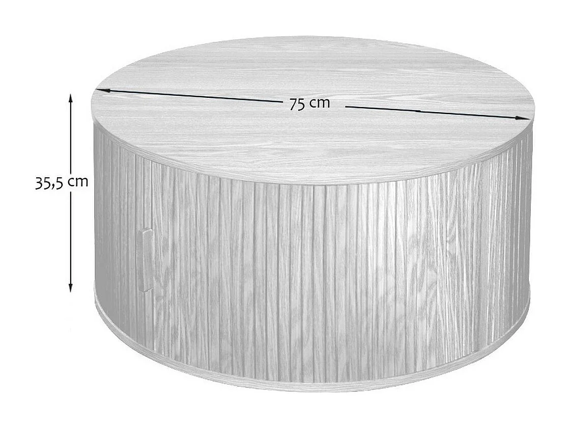 Table basse ronde avec rangement D75 cm - ERNEST