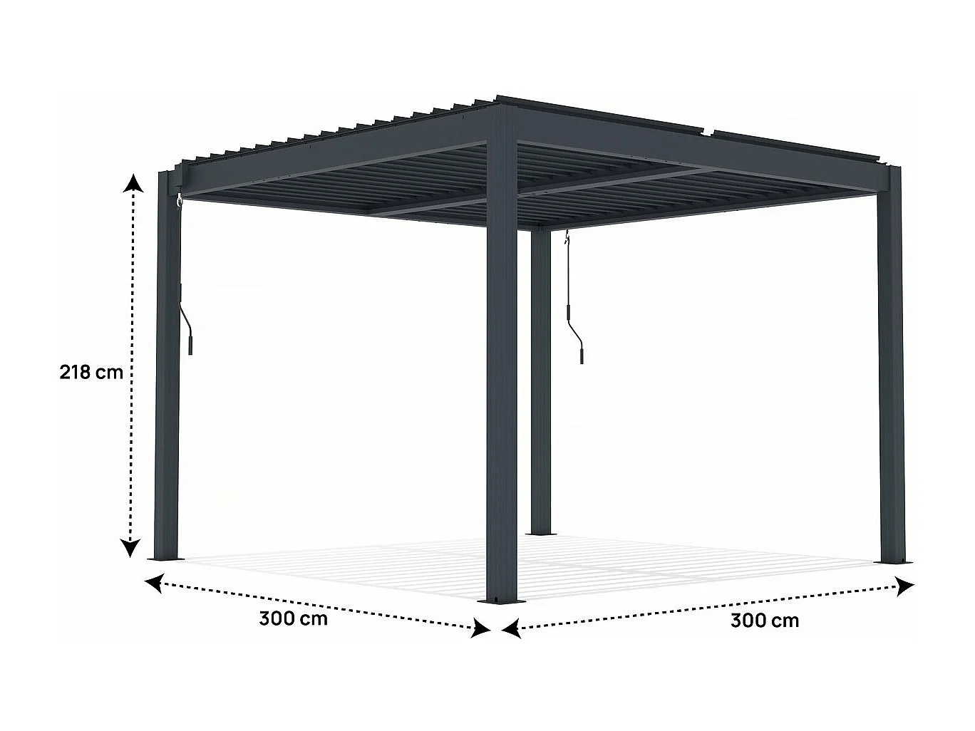 Pérgola bioclimática de aluminio "Windsor" - 3 x 3 m - Antracita