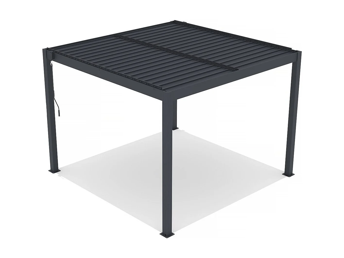 Pérgula bioclimática em alumínio "Windsor" - 3 x 3 m - Antracite