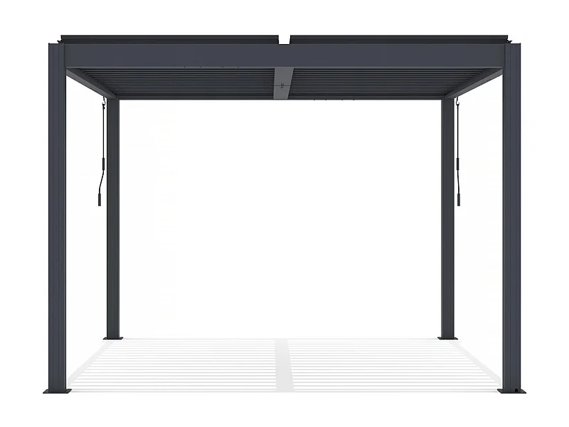 Pergola terrasoverkapping zonwering verstelbaar aluminium "Windsor" - 3 x 3 m - Antraciet