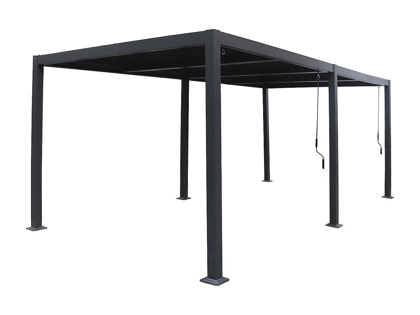 Pergola bioclimatique "Windsor" en aluminium - 3 x 6 m - Gris
