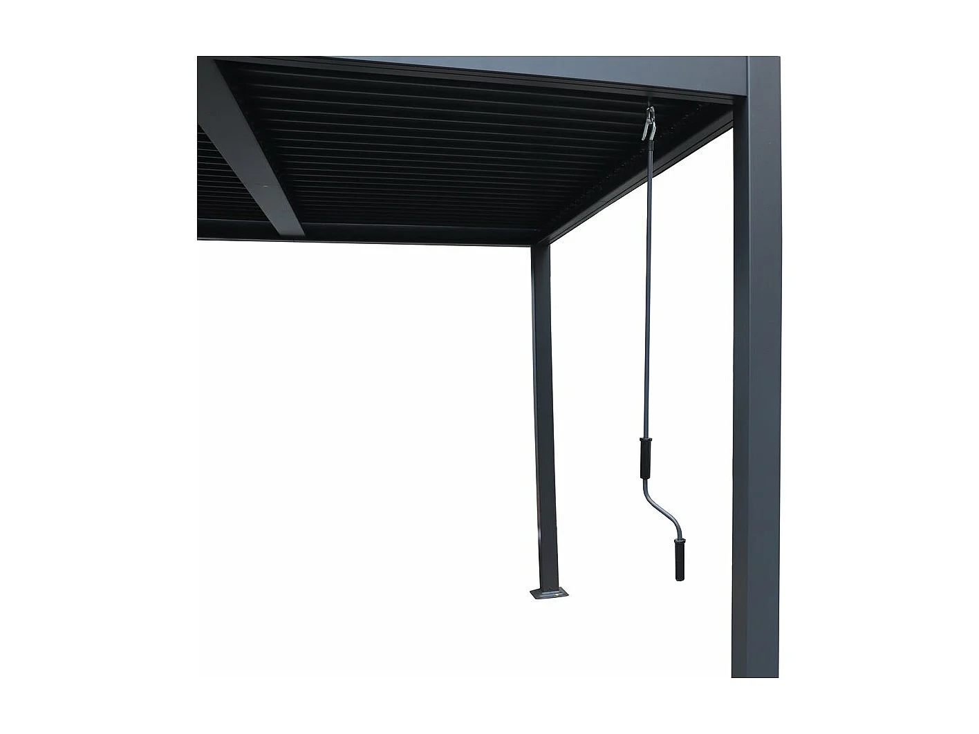 Pergola bioclimatique "Windsor" en aluminium - 3 x 6 m - Gris
