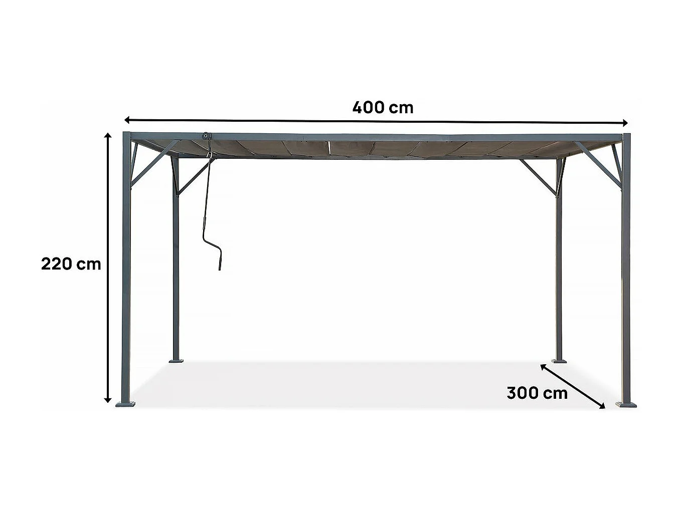 Pérgola bioclimática de tejido <<Lodge>> 3x4 m - Antracita