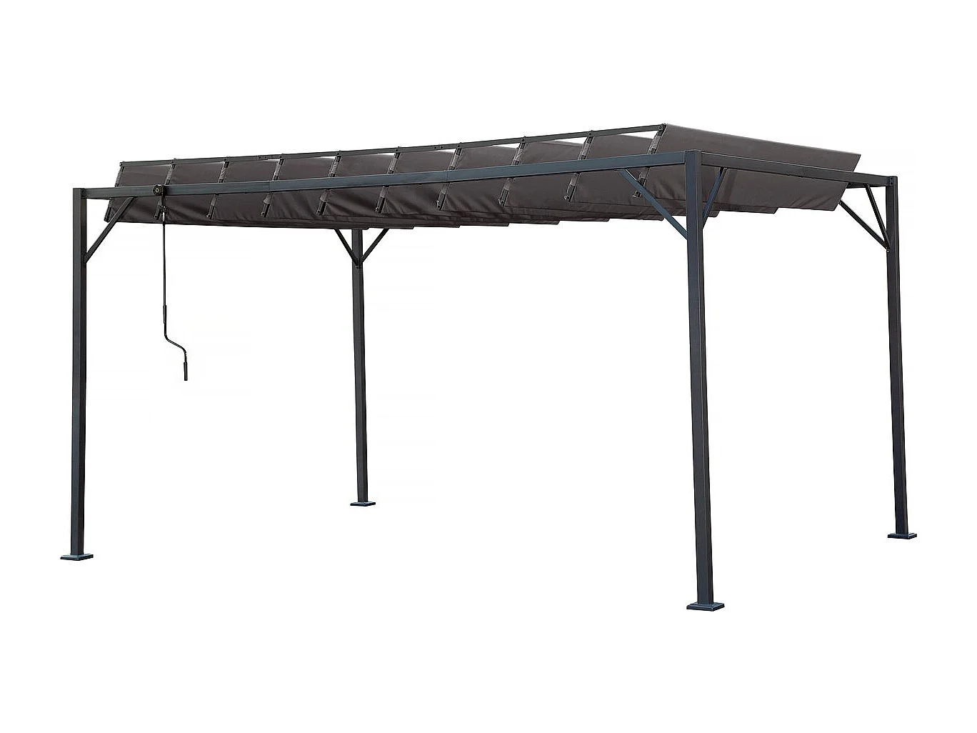 Bioklimatische Pergola aus Stoff "Lodge" 3 x 4 m - Anthrazit