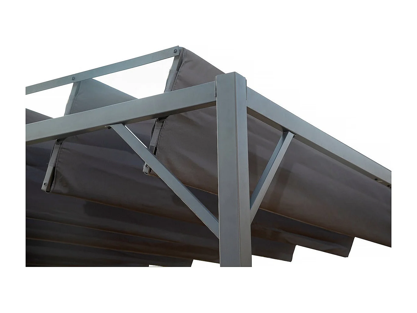 Bioklimatische Pergola aus Stoff "Lodge" 3 x 4 m - Anthrazit