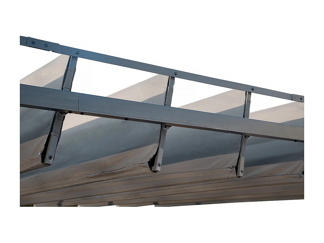 Bioklimatische Pergola aus Stoff "Lodge" 3 x 4 m - Anthrazit