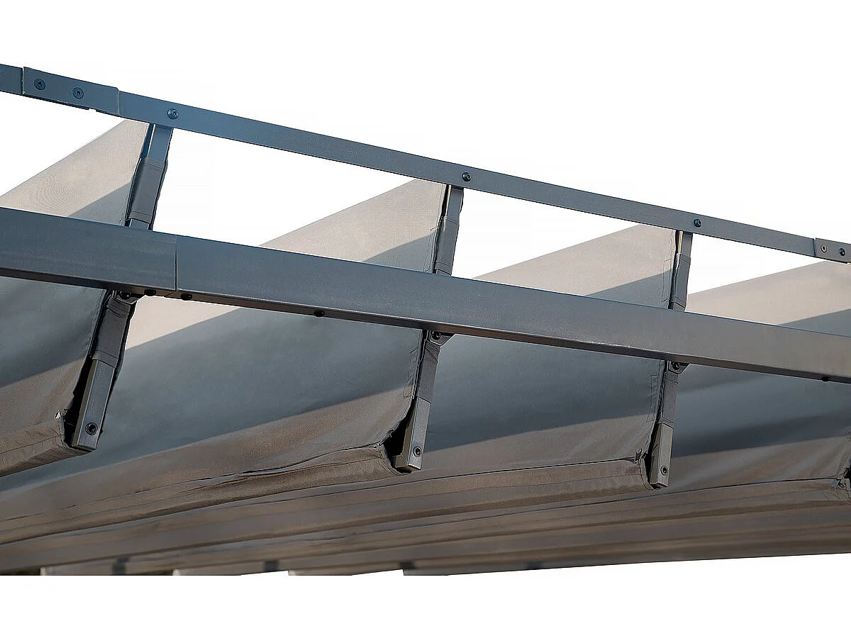 Pergola 3 x 4 m zonwering verstelbaar schaduwdoek "Lodge" - Antraciet
