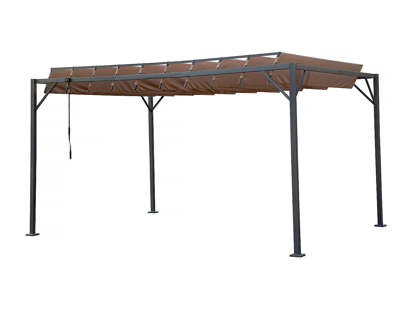 Pergola bioclimatique en tissu "Lodge" 3 x 4 m - Taupe