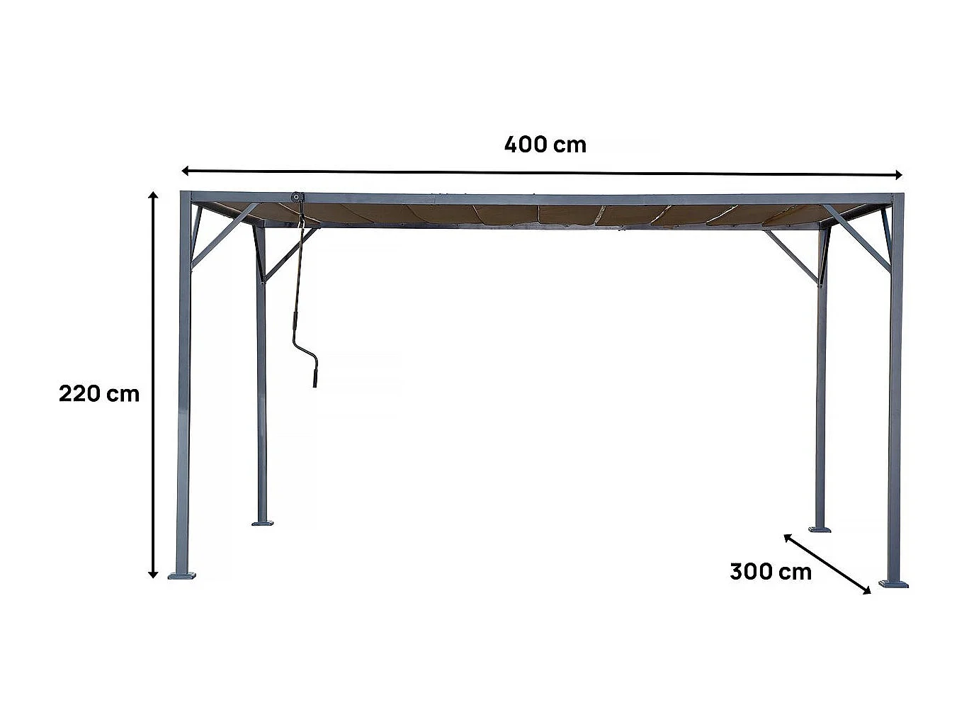 Pergola bioclimatique en tissu "Lodge" 3 x 4 m - Taupe