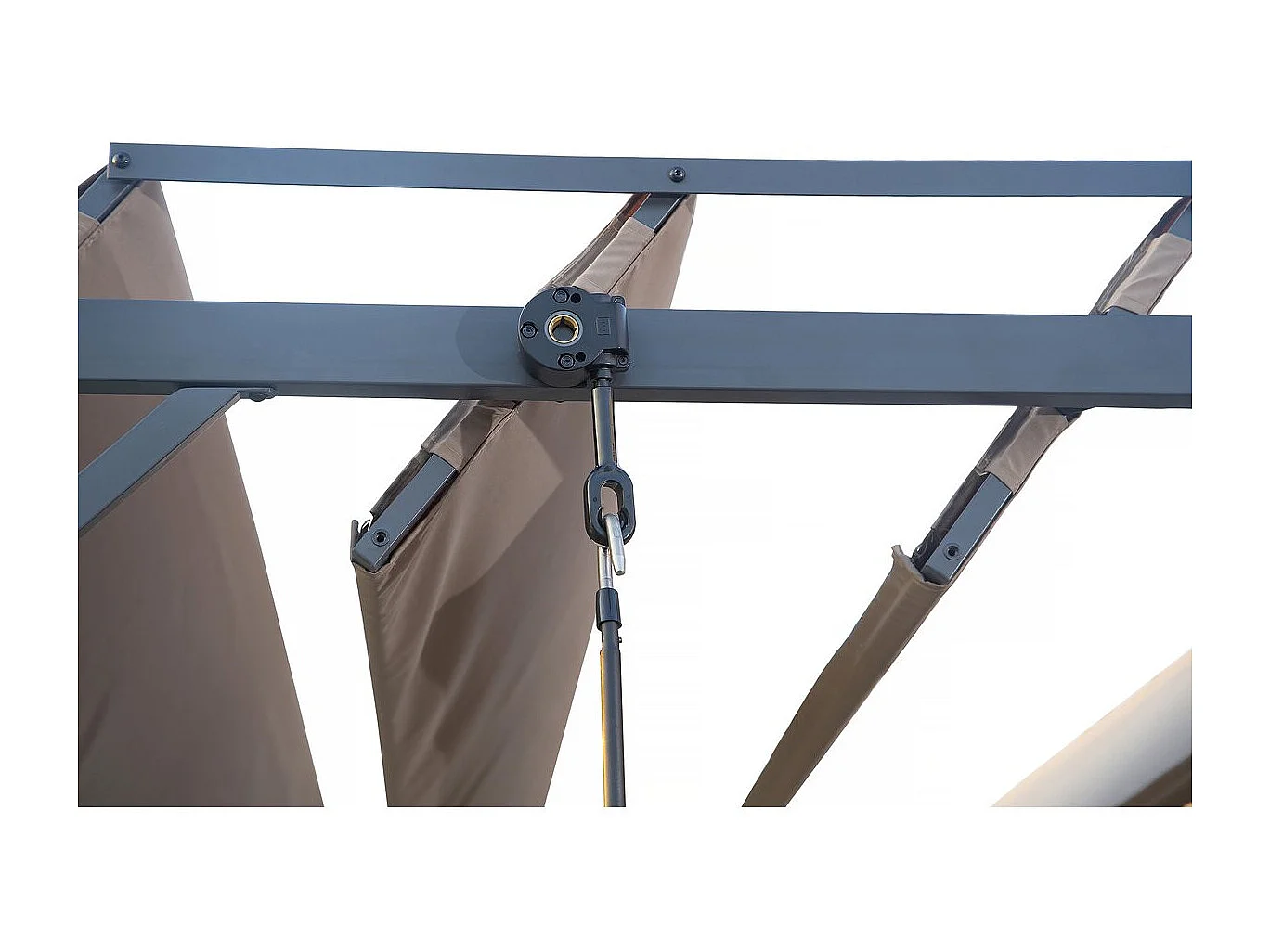 Pergola bioclimatique en tissu "Lodge" 3 x 4 m - Taupe