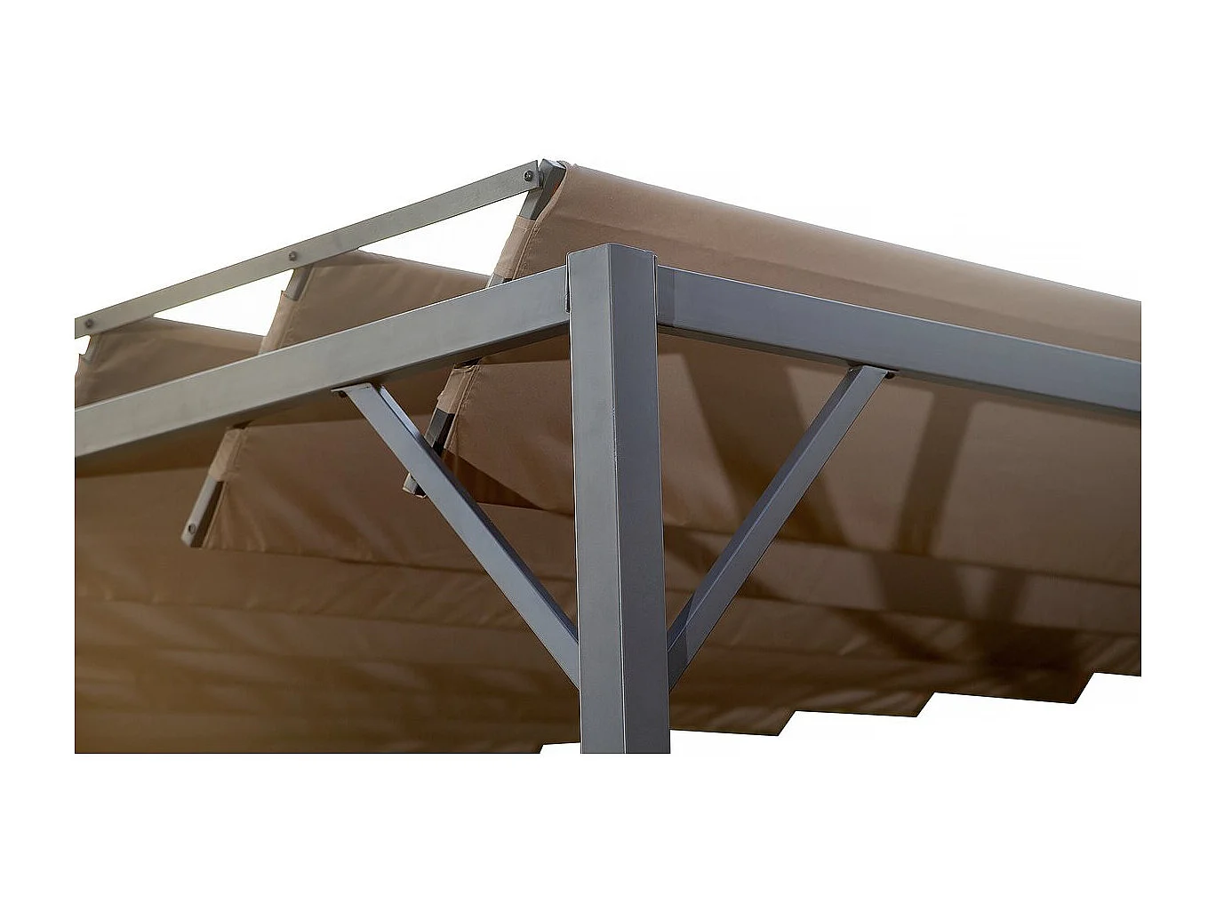 Pergola bioclimatique en tissu "Lodge" 3 x 4 m - Taupe