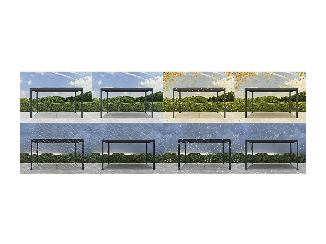 Bioklimatische Pergola aus Aluminium "Windsor" - 3 x 4 m - Anthrazit