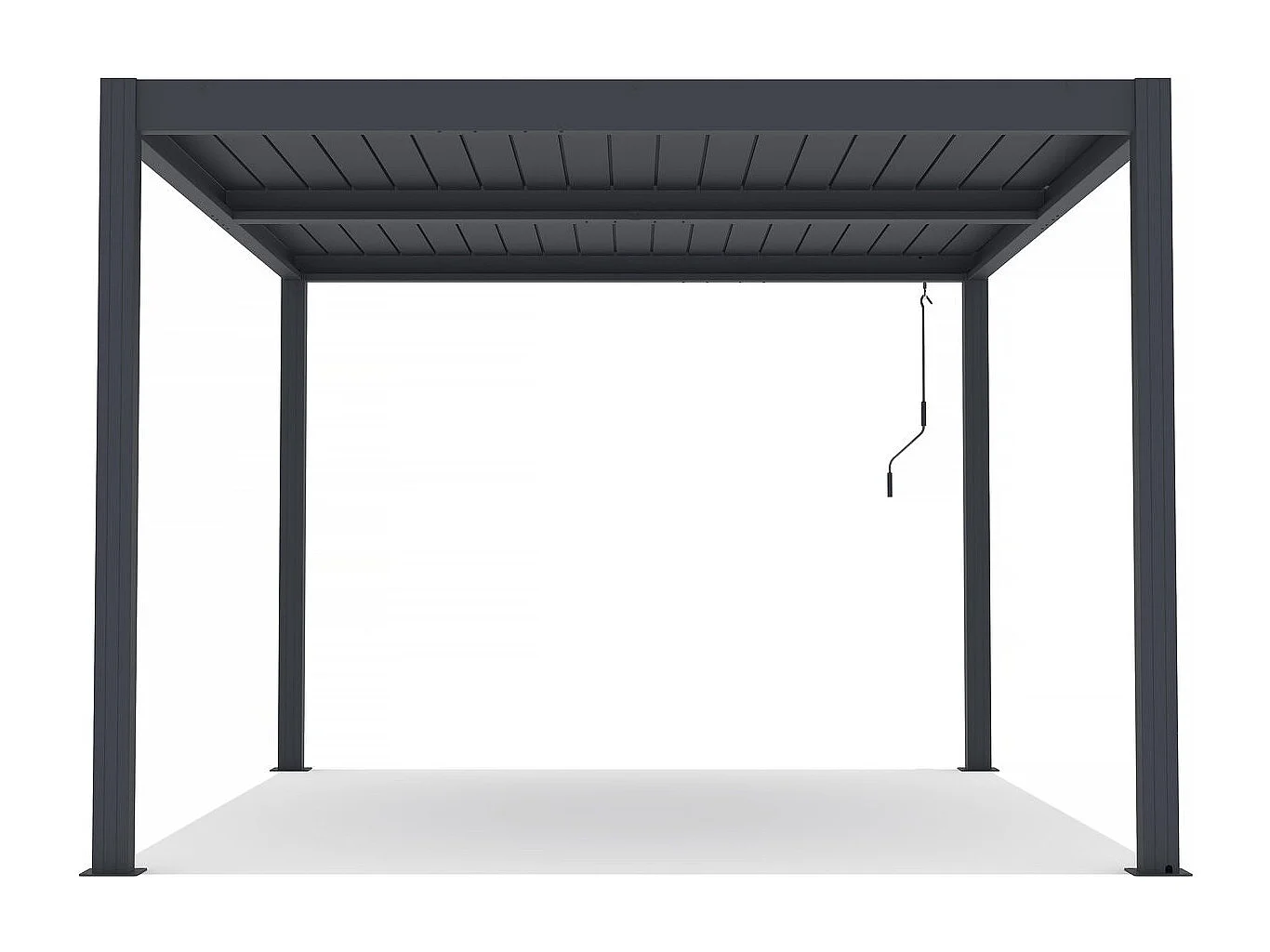 Pergola terrasoverkapping zonwering verstelbaar aluminium "Windsor" - 3 x 4 m - Antraciet