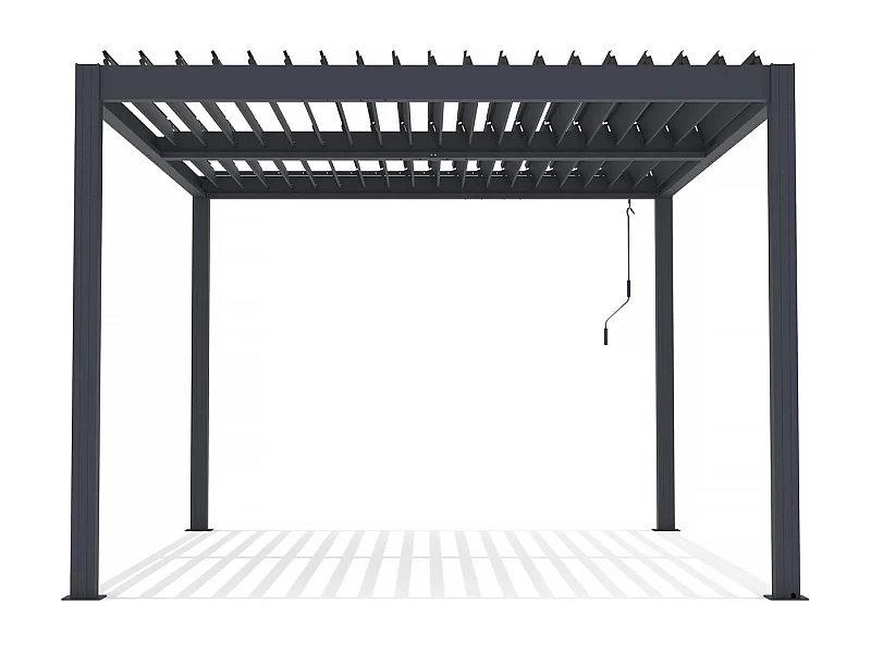 Pergola terrasoverkapping zonwering verstelbaar aluminium "Windsor" - 3 x 4 m - Antraciet